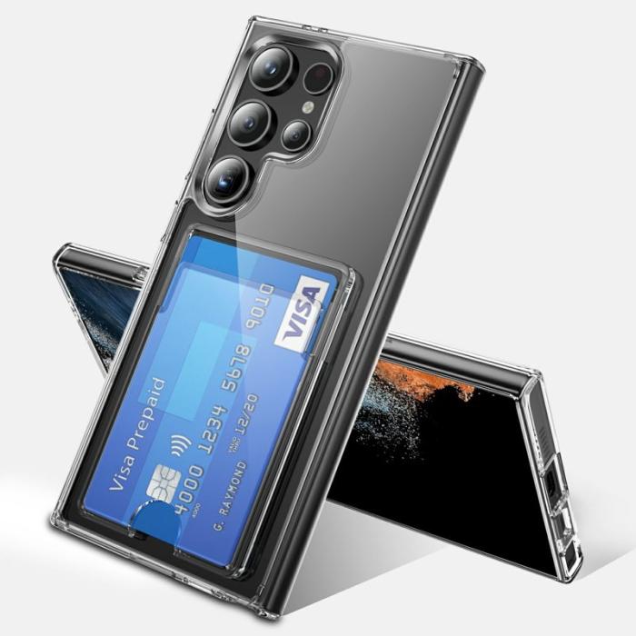 OEM - Mobilskal för Samsung Galaxy S26 Ultra Plast + Akryl med kortfack - Transparent
