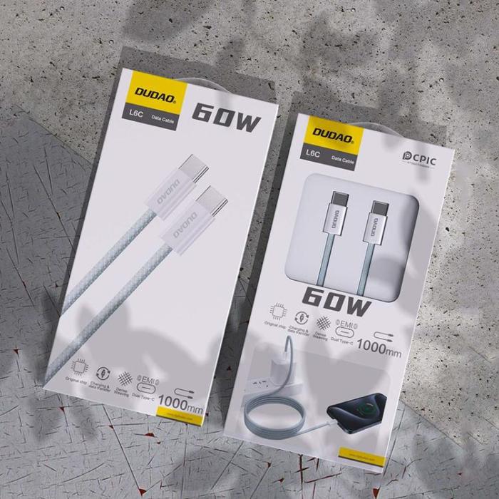 Dudao - Dudao L6C USB-C till USB-C kabel PD 60W 2m - Ljusblå