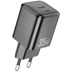 Awei - Awei Snabbladdare 35W 2xUSB-C PD GaN - Svart