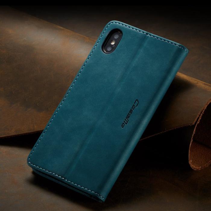 Caseme - CASEME 013 Series Mobilskal till iPhone XS/X Retro Läder Blå