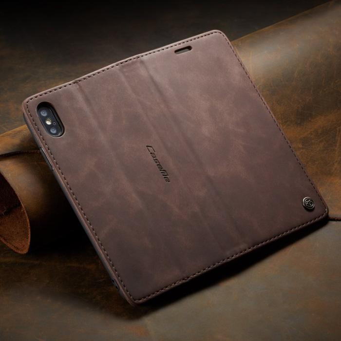 Caseme - CASEME 013 Series Mobilskal till iPhone XS/X Retro Läder Skydd - Brun