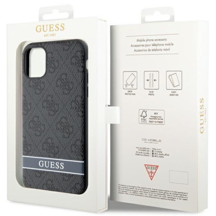 Guess - Guess iPhone 11/XR Mobilskal Stripe - Grå