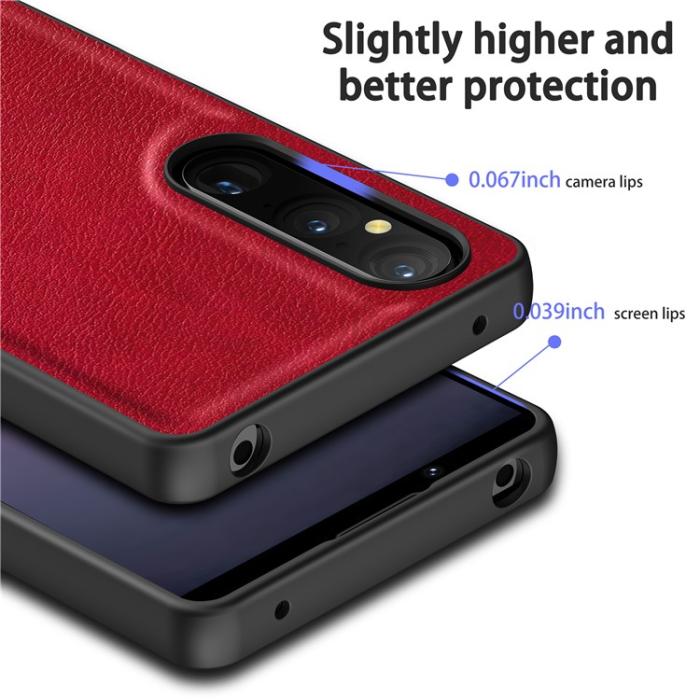 A-One Brand - Sony Xperia 10 V Mobilskal TPU PU-Läder - Röd