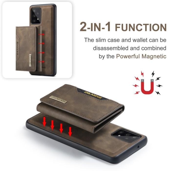 DG.MING - DG.MING M2 Series 2-in-1 Wallet Mobilskal för Samsung Galaxy A53 5G - Brun