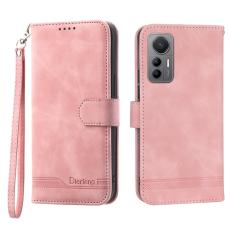 DIERFENG - DIERFENG DF-03 Pl&aring;nboksfodral f&ouml;r Xiaomi 12 Pro 5G - Konstl&auml;der - Rosa