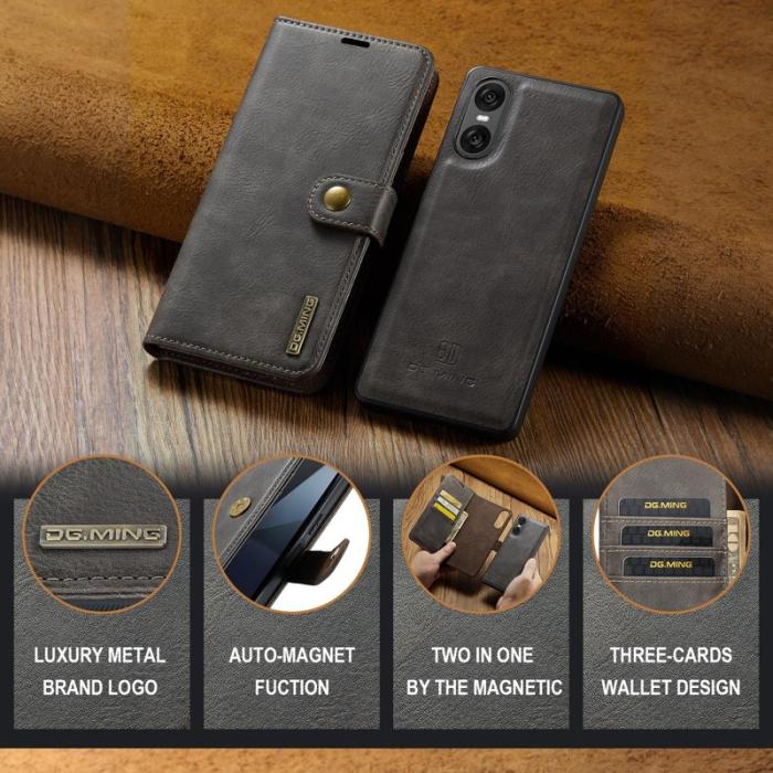 DG.MING - DG.MING Sony Xperia 10 VI Plånboksfodral 2 i 1 Removable Äkta läder - Grå