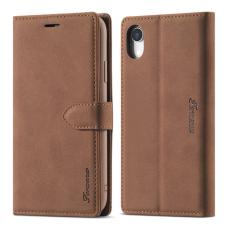 FORWENW - FORWENW F1 Series Pl&aring;nboksfodral f&ouml;r iPhone XR 6.1 tum - Konstl&auml;der - Brun