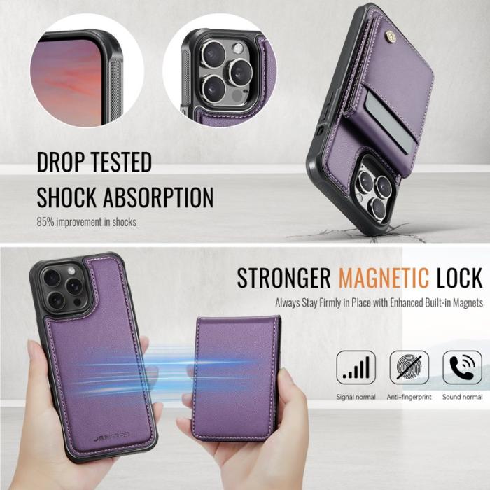 JEEHOOD - JEEHOOD J06 Mobilskal till iPhone 12 Pro Max Läder MagSafe Lila