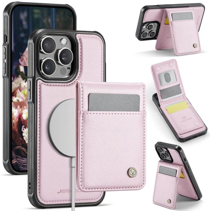 JEEHOOD - JEEHOOD J06 Mobilskal till iPhone 12 Pro Max Läder MagSafe Rosa