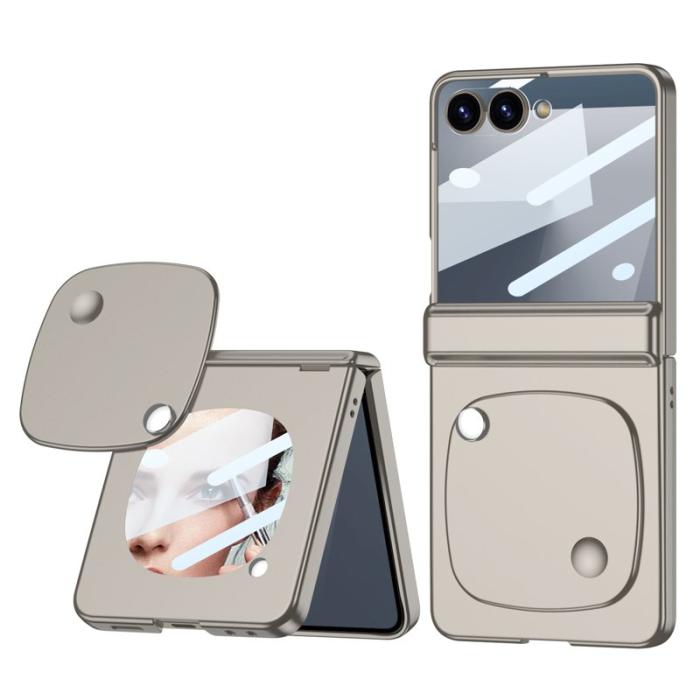 GKK - GKK Samsung Galaxy Z Flip7 Fodral - PC Tempered Glass - Grå