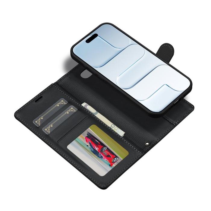 LC.imeeke - LC.IMEEKE L2 Series iPhone Air Plånboksfodral Konstläder - Svart