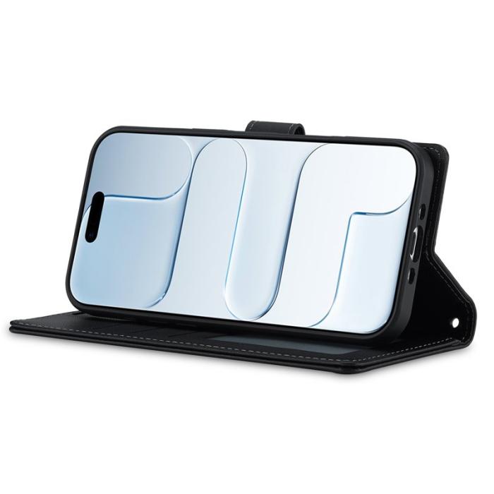 LC.imeeke - LC.IMEEKE L2 Series iPhone Air Plånboksfodral Konstläder - Svart