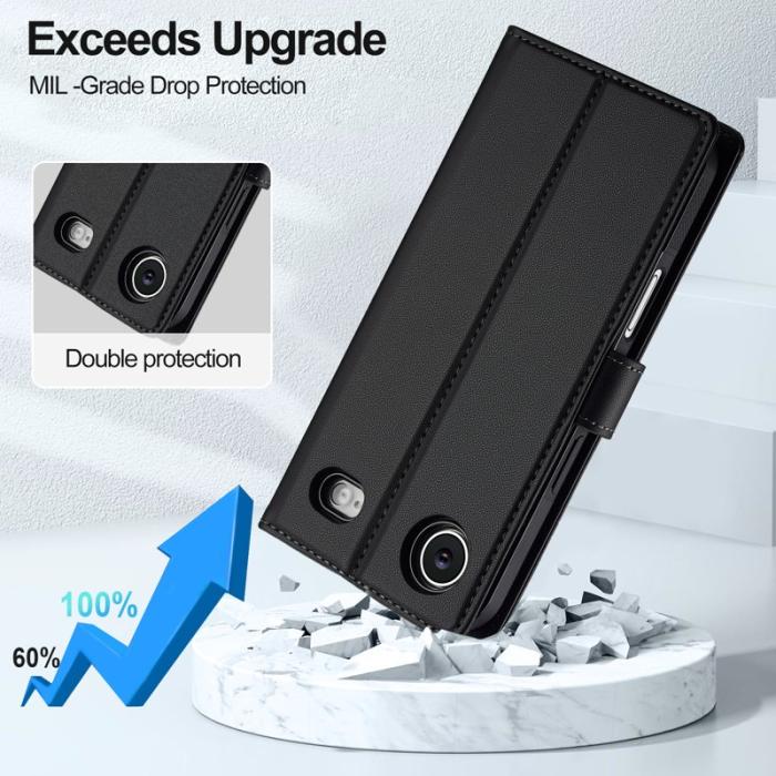 LC.imeeke - LC.IMEEKE L2 Series iPhone Air Plånboksfodral Konstläder - Svart