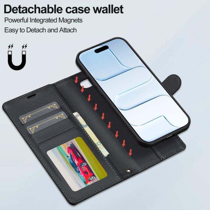 LC.imeeke - LC.IMEEKE L2 Series iPhone Air Plånboksfodral Konstläder - Svart