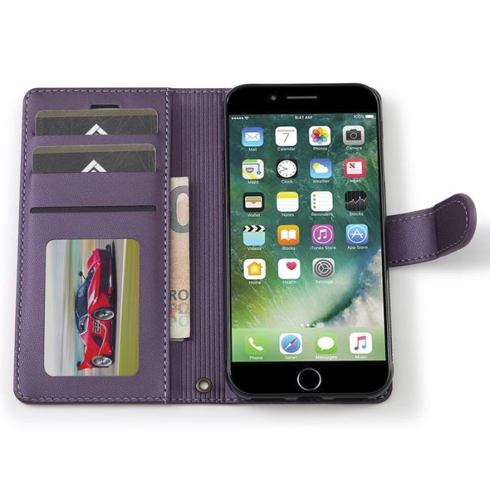 LC.imeeke - LC.IMEEKE L2 Series iPhone SE (2022) Plånboksfodral Konstläder - Lila