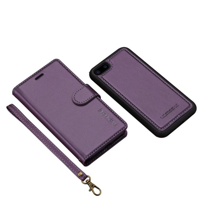 LC.imeeke - LC.IMEEKE L2 Series iPhone SE (2022) Plånboksfodral Konstläder - Lila
