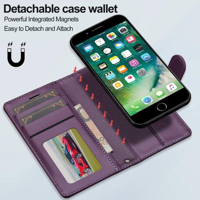 LC.imeeke - LC.IMEEKE L2 Series iPhone SE (2022) Plånboksfodral Konstläder - Lila