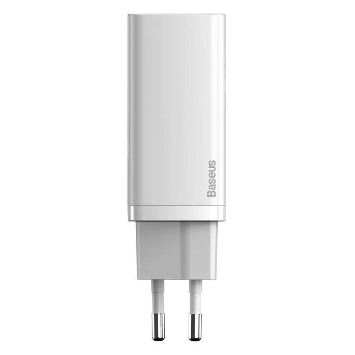 BASEUS - Baseus GaN2 Lite Snabb Väggladdare 65W USB / USB-C - Vit