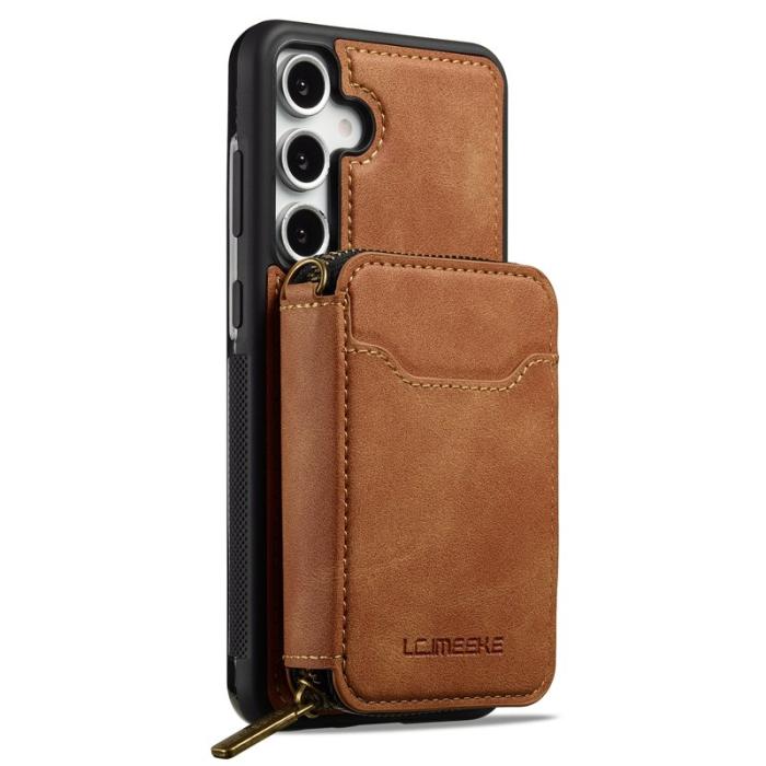 LC.imeeke - LC.IMEEKE L6 för Samsung Galaxy A56 5G Plånboksfodral Konstläder - Brun