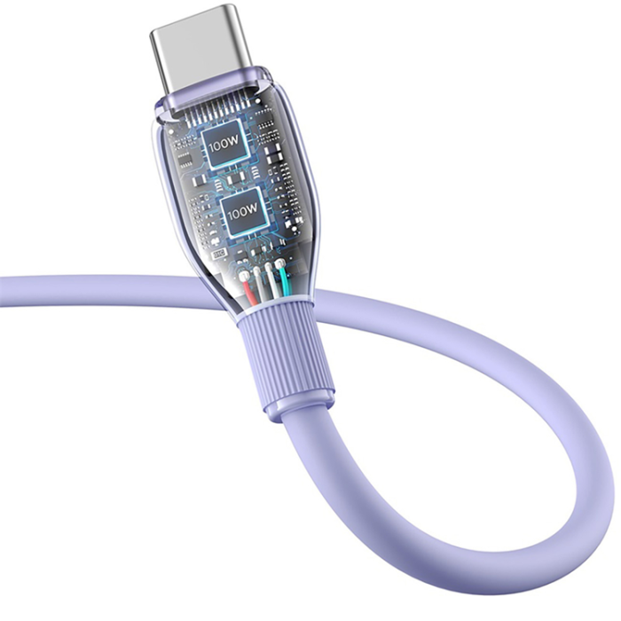 BASEUS - Baseus USB-A - USB-C kabel 100W 2m Pudding - Lila