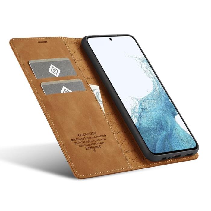 LC.imeeke - LC.IMEEKE Samsung Galaxy A17 Plånboksfodral Konstläder - Brun