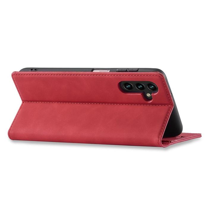 LC.imeeke - LC.IMEEKE Samsung Galaxy A17 Plånboksfodral Konstläder - Röd