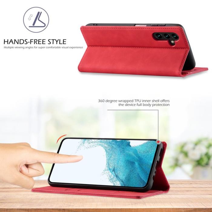 LC.imeeke - LC.IMEEKE Samsung Galaxy A17 Plånboksfodral Konstläder - Röd