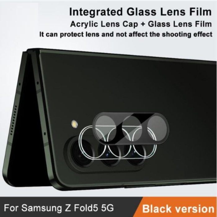 OEM - [2-PACK] Galaxy Z Flold 5 Kameralinsskydd i Härdat glas - Svart