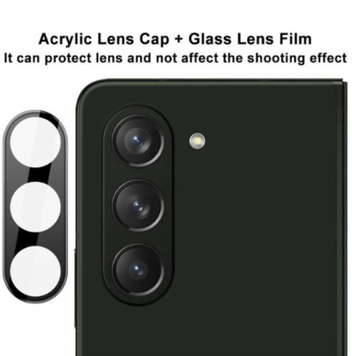 OEM - [2-PACK] Galaxy Z Flold 5 Kameralinsskydd i Härdat glas - Svart