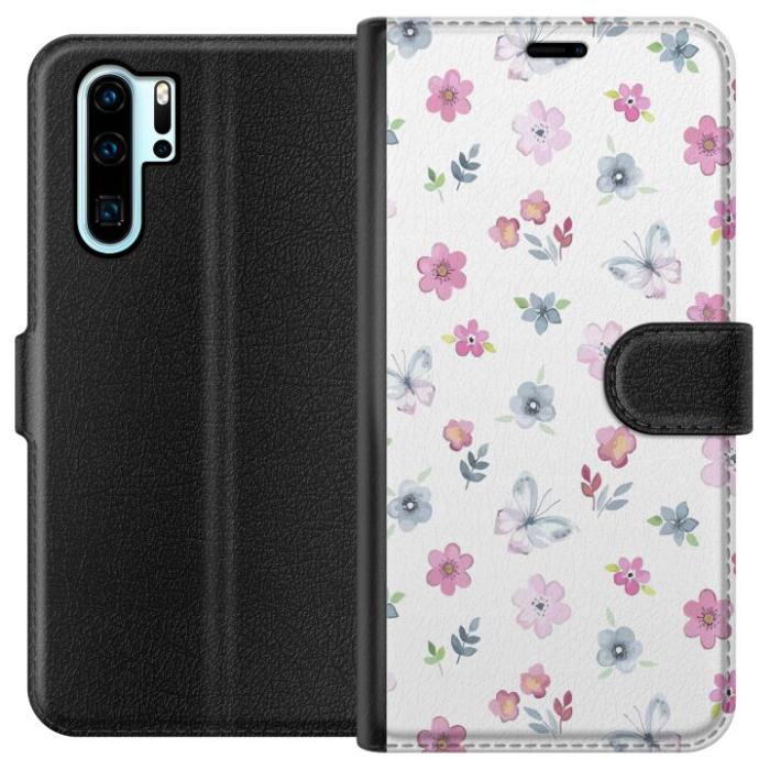 iSecrets - Plånboksfodral till Huawei P30 Pro med Blommor och fjärillar