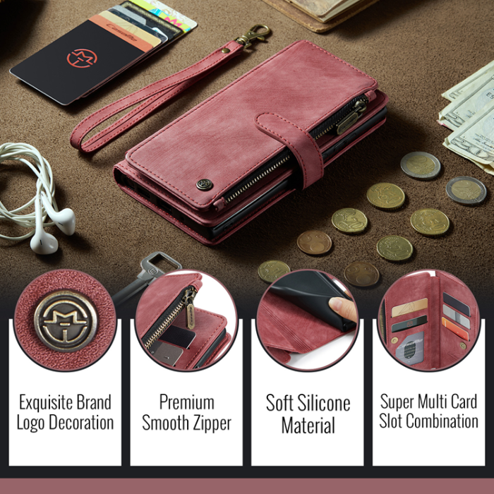 Caseme - CASEME Google Pixel 10 Pro/10 Plånboksfodral Zipper C30 - Röd
