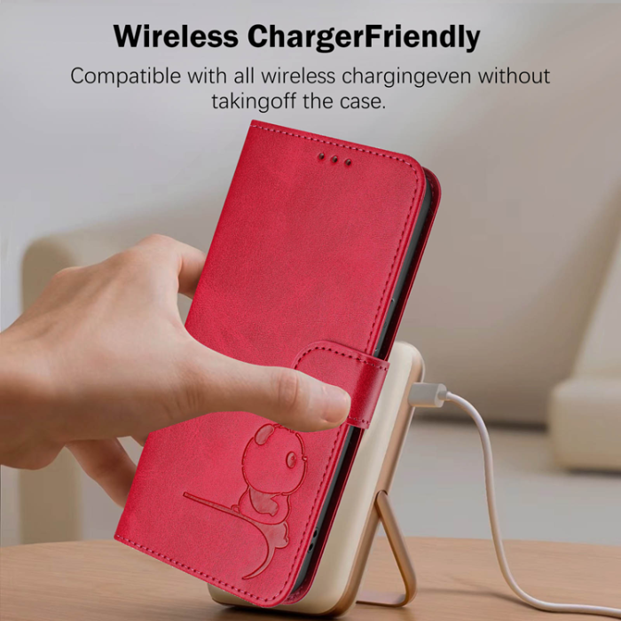 A-One Brand - OnePlus 15 Konstläder Plånboksfodral Panda Imprint RFID-Skydd