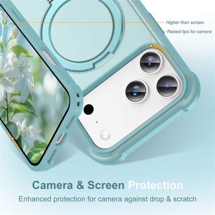 A-One Brand - iPhone 17 Pro Mobilskal MagSafe Kickstand Shockproof - Blå