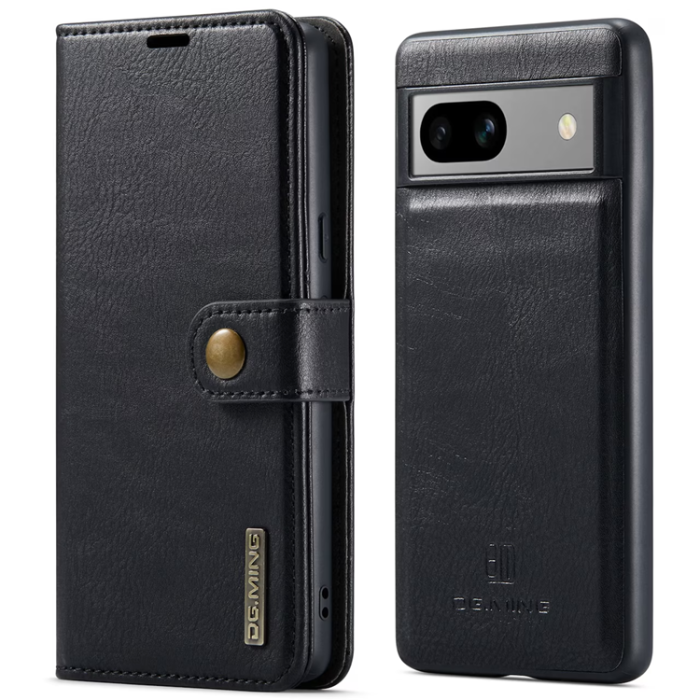 DG.MING - DG.MING Google Pixel 7A Plånboksfodral Äkta Läder 2-i-1 - Svart