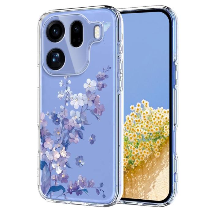 OEM - Mobilskal till Oppo Find X9 Pro 5G Plast Blommönster - Violett