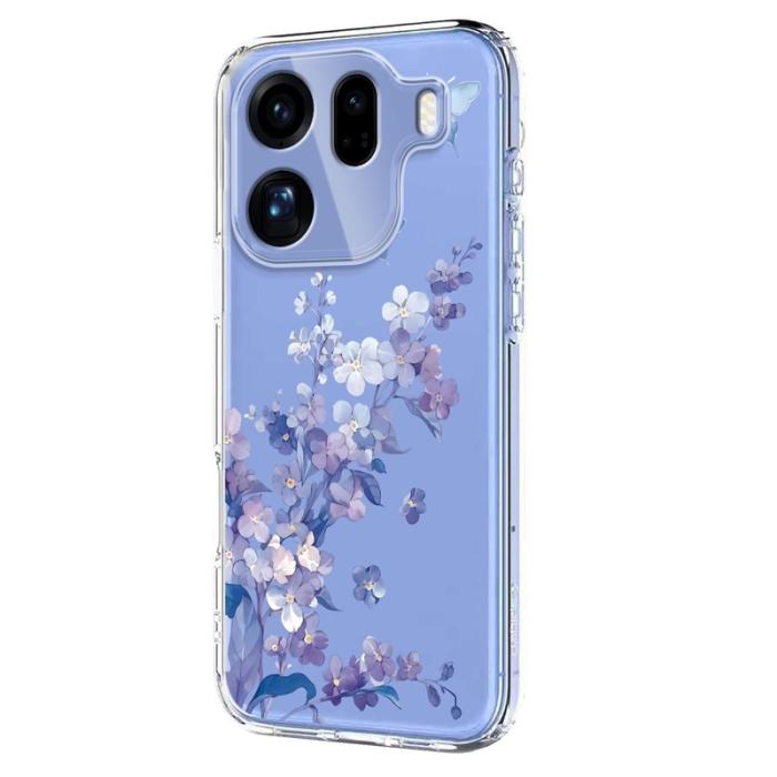 OEM - Mobilskal till Oppo Find X9 Pro 5G Plast Blommönster - Violett