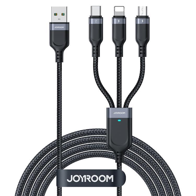 Joyroom 3in1 USB-A till USB-C Lightning microUSB kabel 1.2m | 3541 | AlltMobil