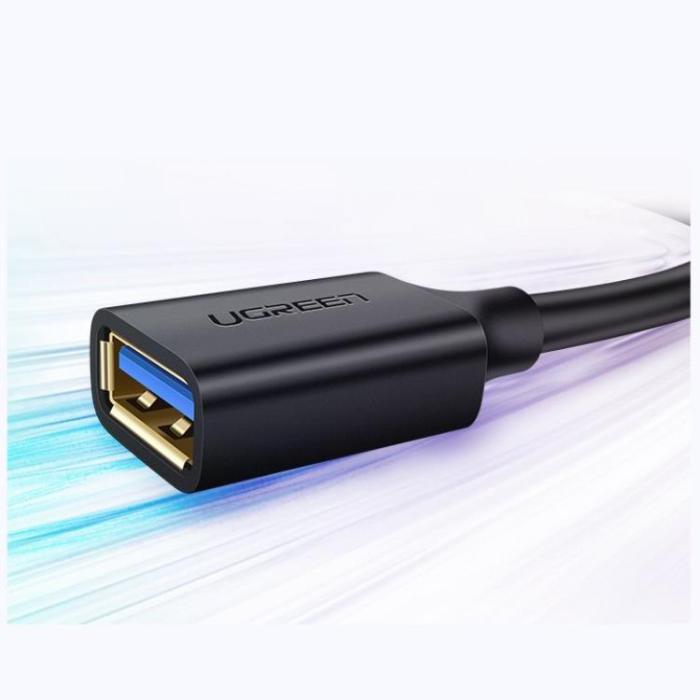 Ugreen - Ugreen Förlängning Kabel USB 3.0 Hona/USB 3.0 Hane 1m - Svart