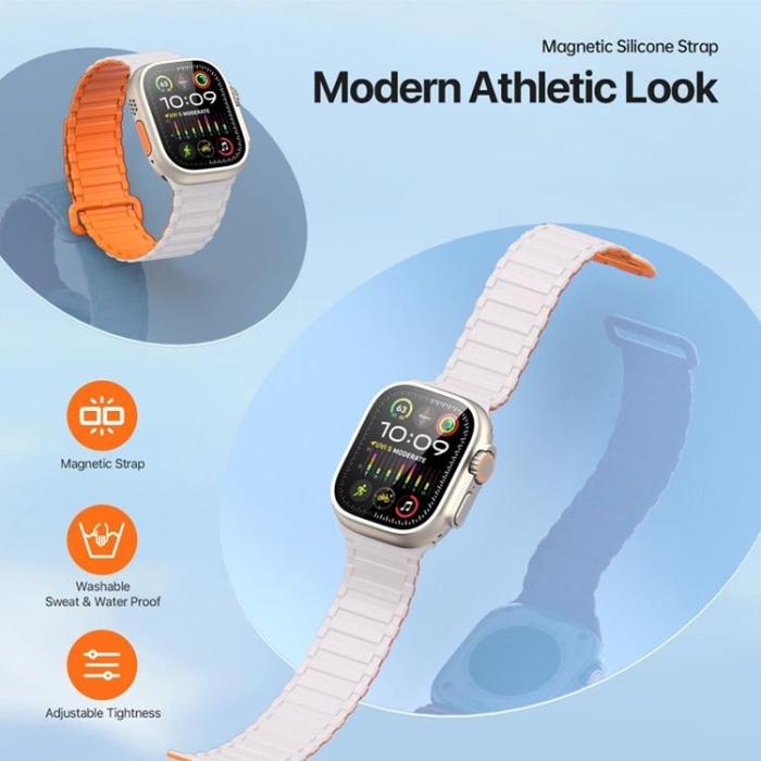 Dux Ducis - Dux Ducis Apple Watch 44/45/46/49mm Armband KJ Nylon - Silver