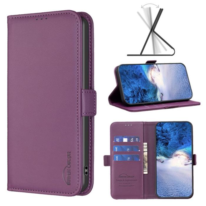 BINFEN COLOR - BINFEN Samsung Galaxy S26 Plus Plånboksfodral Konstläder Flip Folio - Mörklila