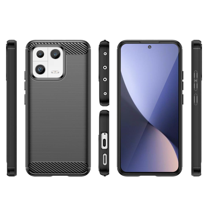 UTGATT - Xiaomi 13 Skal Carbon Silicone Flexible - Svart
