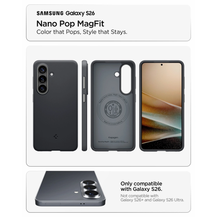 Spigen - Spigen Mobilskal För Galaxy S26 MagSafe Nano Pop - Svart