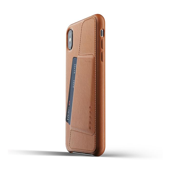 UTGATT4 - Mujjo Full Leather Wallet Case för iPhone XS Max - Tan