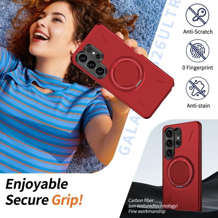 OEM - Mobilskal till Samsung Galaxy S26 Ultra Magnetiskt TPU + PC Bakcover - Röd