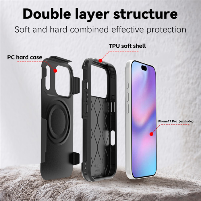 A-One Brand - iPhone 17 Pro Mobilskal MagSafe PC + TPU Anti-drop - Svart