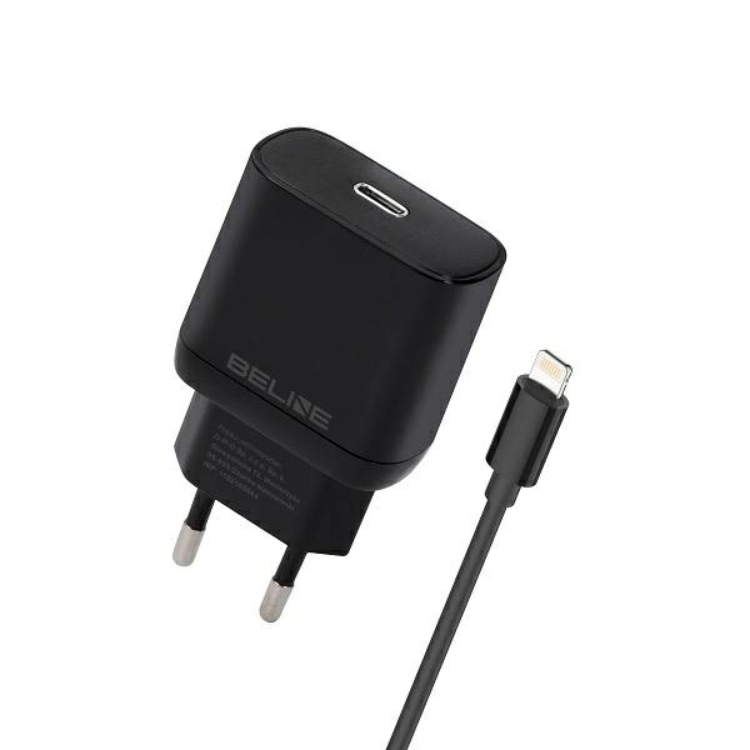 Beline Väggladdare USB-C Med USB-Lightning Kabel (30W) - Svart | 505295 | AlltMobil
