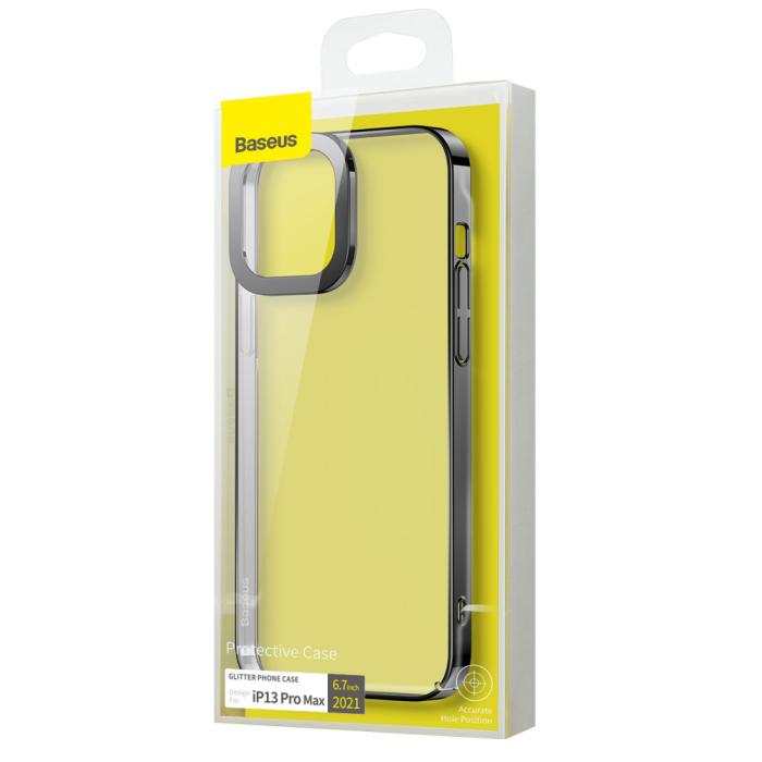 BASEUS - Baseus Glitter Electroplating Skal iPhone 13 Pro Max - Svart