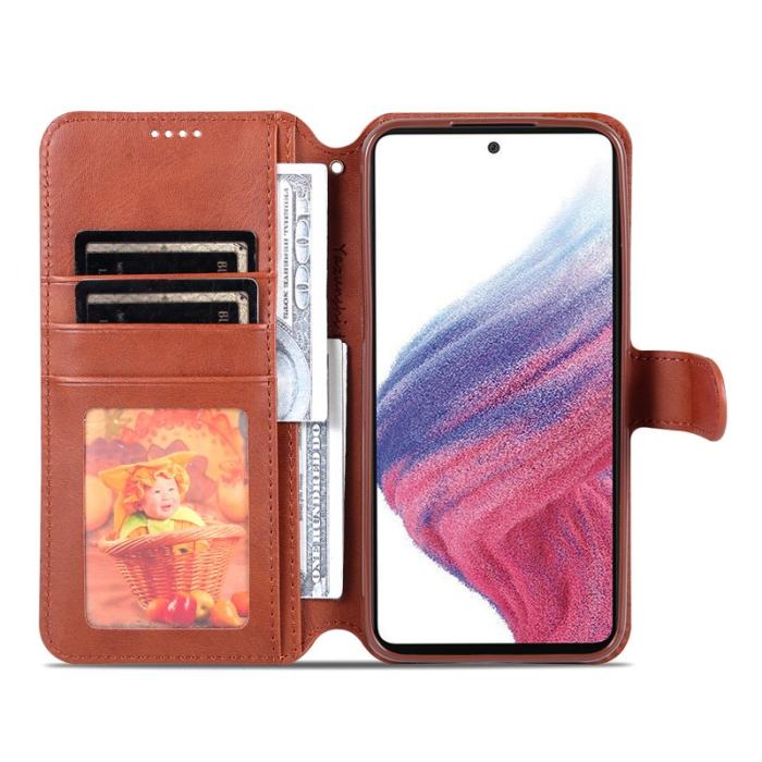 AZNS - AZNS Samsung Galaxy A54 5G Plånboksfodral Konstläder - Brun