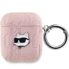 KARL LAGERFELD - Karl Lagerfeld AirPods 1/2 Skal Monogram Choupette Head - Rosa
