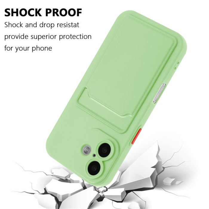 A-One Brand - iPhone 16 Plus Mobilskal Korthållare TPU - Matchagrön